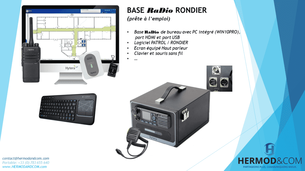 Un cliché d'une base radio Rondier avec ordinateur intégré.